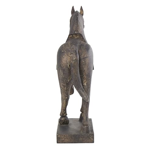 Deco 79 Polystone Horse Decorative Sculpture Prancing Home Decor Statue, Accent Figurine 14" x 4" x 15", Brown - Image 11