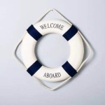 Welcome Aboard - Nautical Decorative Life Ring Buoy - Home Wall Decor - Nautical Decor - Decorative Life Ring Preserver -Pool Life Ring (Blue) - Image 4