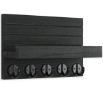 Lwenki Key Holder for Wall, Decorative Key and Mail Holder with Shelf Has Large Hooks for Bags, Coats, Umbrella – Paulownia Wood Key Hanger with Mounting Hardware (9.8”W x 6.7”H x 4.2”D) - Image 7