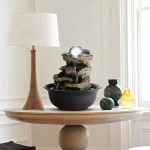 WICHEMI Indoor Fountains Tabletop Fountain Waterfall Fountain Indoor Water Feature Stacked Rocks Feng Shui Zen Meditation Relaxation Desktop Fountain with LED Light for Home and Office Decor(Style 5) - Image 4