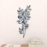 Deco 79 Metal Leaf Home Decor, Wall Art 15" x 1" x 32", Blue - Image 5