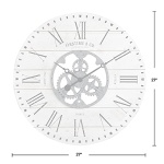 FirsTime & Co. White Shiplap Gears Wall Clock, Large Vintage Decor for Living Room, Home Office, Round, Wood and Plastic, Farmhouse, 27 inches - Image 5
