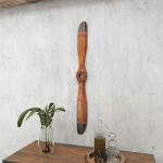 Deco 79 Wood Airplane Propeller Home Decor 2 Blade Wall Sculpture with Aviation Detailing, 5" x 48", Brown - Image 9