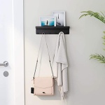 MKO Decorative Wall Mounted Mail Organizer and Key Holder with Tray - 6 Stainless Steel Key Hooks for Hallway Kitchen Farmhouse Decor (Black) - Image 5