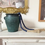 OMISHE 59in Wood Bead Garland with Tassels, Wooden Beads Garland, Decorative Beads Garland Decor, Farmhouse Beads Garland for Wall Hanging Home Festival Decor, Navy Blue - Image 2