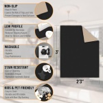 Machine Washable Modern Solid Design Non-Slip Rubberback 2x3 Traditional Area Rug for Entryway, Bedroom, Kitchen, Bathroom, 2'3" x 3', Black - Image 12