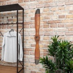 Deco 79 Wood Airplane Propeller Home Decor 2 Blade Wall Sculpture with Aviation Detailing, 5" x 48", Brown - Image 7