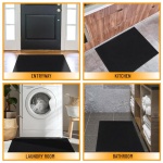 Machine Washable Modern Solid Design Non-Slip Rubberback 2x3 Traditional Area Rug for Entryway, Bedroom, Kitchen, Bathroom, 2'3" x 3', Black - Image 11