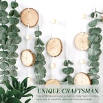 Sggvecsy 21’’ Eucalyptus Wall Hanging Decor Artificial Eucalyptus Plant Fake Greenery Leaves Boho Wall Decor with Wooden Stick for Bedroom Bathroom Kitchen Rustic Farmhouse Home Living Room Decoration - Image 2