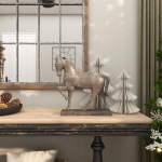 Deco 79 Polystone Horse Decorative Sculpture Prancing Home Decor Statue, Accent Figurine 14" x 4" x 15", Brown - Image 7
