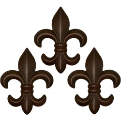 Top Brass 6" Metal Fleur De Lis Wall Decor Art (3 Pack) - New Orleans Style Home Decor