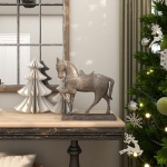 Deco 79 Polystone Horse Decorative Sculpture Prancing Home Decor Statue, Accent Figurine 14" x 4" x 15", Brown - Image 6