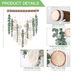 Sggvecsy 21’’ Eucalyptus Wall Hanging Decor Artificial Eucalyptus Plant Fake Greenery Leaves Boho Wall Decor with Wooden Stick for Bedroom Bathroom Kitchen Rustic Farmhouse Home Living Room Decoration - Image 3