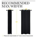 NICETOWN Halloween Pitch Black Solid Thermal Insulated Grommet Blackout Curtains/Drapes for Bedroom Window (2 Panels, 42 inches Wide by 63 inches Long, Black) - Image 3