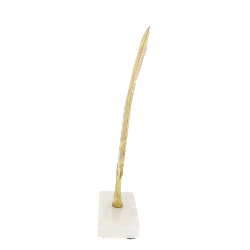 CosmoLiving by Cosmopolitan Aluminum Metal Bird Decorative Sculpture Feather Home Decor Statue, Accent Figurine 6" x 2" x 12", Gold - Image 4
