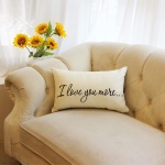 Ogiselestyle Farmhouse Pillow Covers with I Love You More Quotes 12" x 20" Lumbar Pillow Covers Home Decorative Linen Cushion Case for Sofa Couch Housewarming Gifts Family Room Décor - Image 5