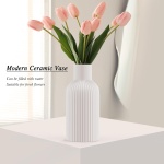 Vase, White Ceramic Vase, Flower Vase, Minimalist Modern Home Decor, Matte Finish Pampas Grass Vase for Table, Fireplace, Shelf, Mantel, Entryway and Centerpieces - Image 7