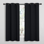 NICETOWN Halloween Pitch Black Solid Thermal Insulated Grommet Blackout Curtains/Drapes for Bedroom Window (2 Panels, 42 inches Wide by 63 inches Long, Black) - Image 8