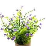 Svenee Artificial Mini Potted Plants Fake Plastic Milan Flower for Farmhouse Living Room Bathroom Office Desk Shelf Home Greenery Decoration (Purple) - Image 3