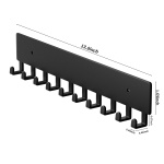 GTK Key Holder for Wall, Key Hooks with 10 Hooks, Wall Mounted Key Holder for Hallway, Self Adhesive Key Rack(Black) - Image 3