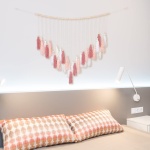 Luxbrand Large Macrame Wall Haning Boho Home Decor, Blush Pink Tassel Wall Decor Bohemian, Bedroom Living Room Girls Room Nursery Dorm Room Decoration Gift for Mom Gift for Woman - Image 2