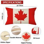 Ogiselestyle Canada Maple Flag Throw Pillow Cover, 12 x 20 Inch Canada Flag Cushion Case Decoration for Sofa Couch - Image 2