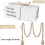 Decorative Books for Home Decor, White Faux Books for Decoration, Rustic Farmhouse Stacked Display Books (Our Life Our Story Our Home) - Image 5