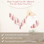 Luxbrand Large Macrame Wall Haning Boho Home Decor, Blush Pink Tassel Wall Decor Bohemian, Bedroom Living Room Girls Room Nursery Dorm Room Decoration Gift for Mom Gift for Woman - Image 3