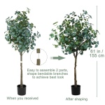 Meneco Potted Artificial plant Plant – 5ft Tall Fake Plant Large Faux plant Indoor Home Decor Fake Floor Plant in Pot (60”, Eucalyptus) - Image 2