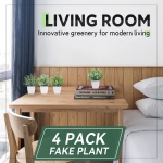 Der Rose 4 Packs Fake Plants Mini Artificial Greenery Potted Plants for Home Decor Indoor Office Table Room Farmhouse - Image 4