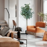 Meneco Potted Artificial plant Plant – 5ft Tall Fake Plant Large Faux plant Indoor Home Decor Fake Floor Plant in Pot (60”, Eucalyptus) - Image 6