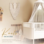 ANROYE Macrame Boho Wall Hanging Decor, Geometric Woven Tapestry Chic Cotton Handmade Bohemian Art with Long Tassel, Craft Ornament for Dorm Home Bedroom Western Room Decoration Gift for Women - Image 4