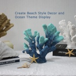 ALIWINER Blue Coral Decor Coral Reef Faux Artificial Coral Decor Resin Coral Statue Nautical Decor Tabletop Decoration Home Living Room Decor (7.8in Tall) - Image 9