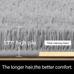 LOCHAS Fluffy Gray Bedroom Rug 2.6' x 5.3', Shaggy Area Rug for Bedroom Bedside, Soft Oval Throw Rugs Carpet for Living Room Kids Girls Home Decor - Image 5