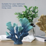 ALIWINER Blue Coral Decor Coral Reef Faux Artificial Coral Decor Resin Coral Statue Nautical Decor Tabletop Decoration Home Living Room Decor (7.8in Tall) - Image 8