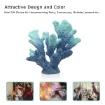 ALIWINER Blue Coral Decor Coral Reef Faux Artificial Coral Decor Resin Coral Statue Nautical Decor Tabletop Decoration Home Living Room Decor (7.8in Tall) - Image 7