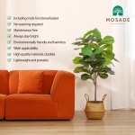MOSADE Artificial Fiddle Leaf Fig Tree 50" Fake Potted Ficus Lyrata Plant with Handmade Seagrass Basket, Perfect Faux Plants Home Décor for Indoor Outdoor Office Porch Balcony Bedroom Bathroom Gift - Image 7