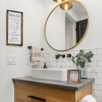 KIBAGA Farmhouse Bathroom Decor Set of 2 - Funny Interchangeable Wall Signs That Will Bring a Good Laugh To Your Bathroom - Rustic Wooden Picture Frames with Unique Sayings Are Perfect For Your Home - Image 3