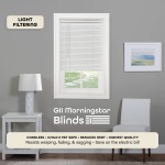 Cordless Light Filtering Mini Blind - 26 Inch Width, 64 Inch Length, 1" Slat Size - Pearl White - Cordless GII Morningstar Horizontal Windows Blinds for Interior by Achim Home Decor - Image 6