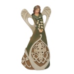 Roman Giftware Inc., Irish & Celtic Collection, 7" H Woodcut Irish Angel Figure,Religious, Inspirational, Durable (7x3x2)