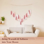 Luxbrand Large Macrame Wall Haning Boho Home Decor, Blush Pink Tassel Wall Decor Bohemian, Bedroom Living Room Girls Room Nursery Dorm Room Decoration Gift for Mom Gift for Woman - Image 7