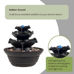 Indoor Fountain with LED Lights – Cascading 3-Tier Lighted Tabletop Water Feature with Soothing Sound – Zen Décor for Home or Office by Pure Garden - Image 5