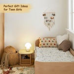 Mkono Teen Girl Room Decor Boho Macrame Hanging Photo Display, Pictures Cards Holder Wall Art for Bedroom Livingroom Dorm Home Teens Women Birthday Gift, with 25 Wood Clips, 27" L x 16.5''W - Image 7