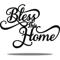 Vivegate Bless This Home Wall Decor Black Metal Art – 18”X13” Bless This Home Metal Wall Stencil Decor Entryway Living Room Decoration Signs