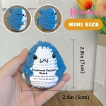 Krinisou Positive Crochet Shark Gifts, Crocheted Emotional Support Animal, Unique Birthday Gift for Shark Lovers Friends Women Men 1Pc - Image 5