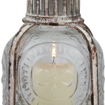 Stonebriar Antique White Metal Votive Candle Lantern with Handle - Image 5