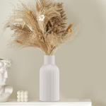 Vase, White Ceramic Vase, Flower Vase, Minimalist Modern Home Decor, Matte Finish Pampas Grass Vase for Table, Fireplace, Shelf, Mantel, Entryway and Centerpieces - Image 8
