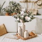 Eyamumo Ceramic Vase for Decor Set of 3 Small Vases, Vases for Rustic Home Decor Accent, Modern Farmhouse Vase Sets for Living Room Decorations, Ideal Shelf Décor, Table, Bookshelf, Entryway - Image 3