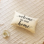Ogiselestyle Farmhouse Pillow Covers with Welcome to Our Home Quotes 12 x 20 Inch Home Decorative Cushion Case for Sofa Couch Housewarming Gifts Family Room Décor - Image 7