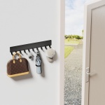 GTK Key Holder for Wall, Key Hooks with 10 Hooks, Wall Mounted Key Holder for Hallway, Self Adhesive Key Rack(Black) - Image 6